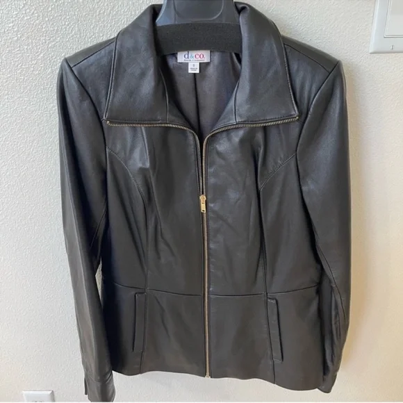 Black Leather Jacket by Denim & Company Small NWT - Picture 1 of 11